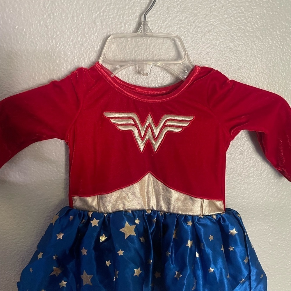 MARVEL “WONDER WOMAN” toddler super hero Halloween dress costume size 6-12M - Picture 4 of 10